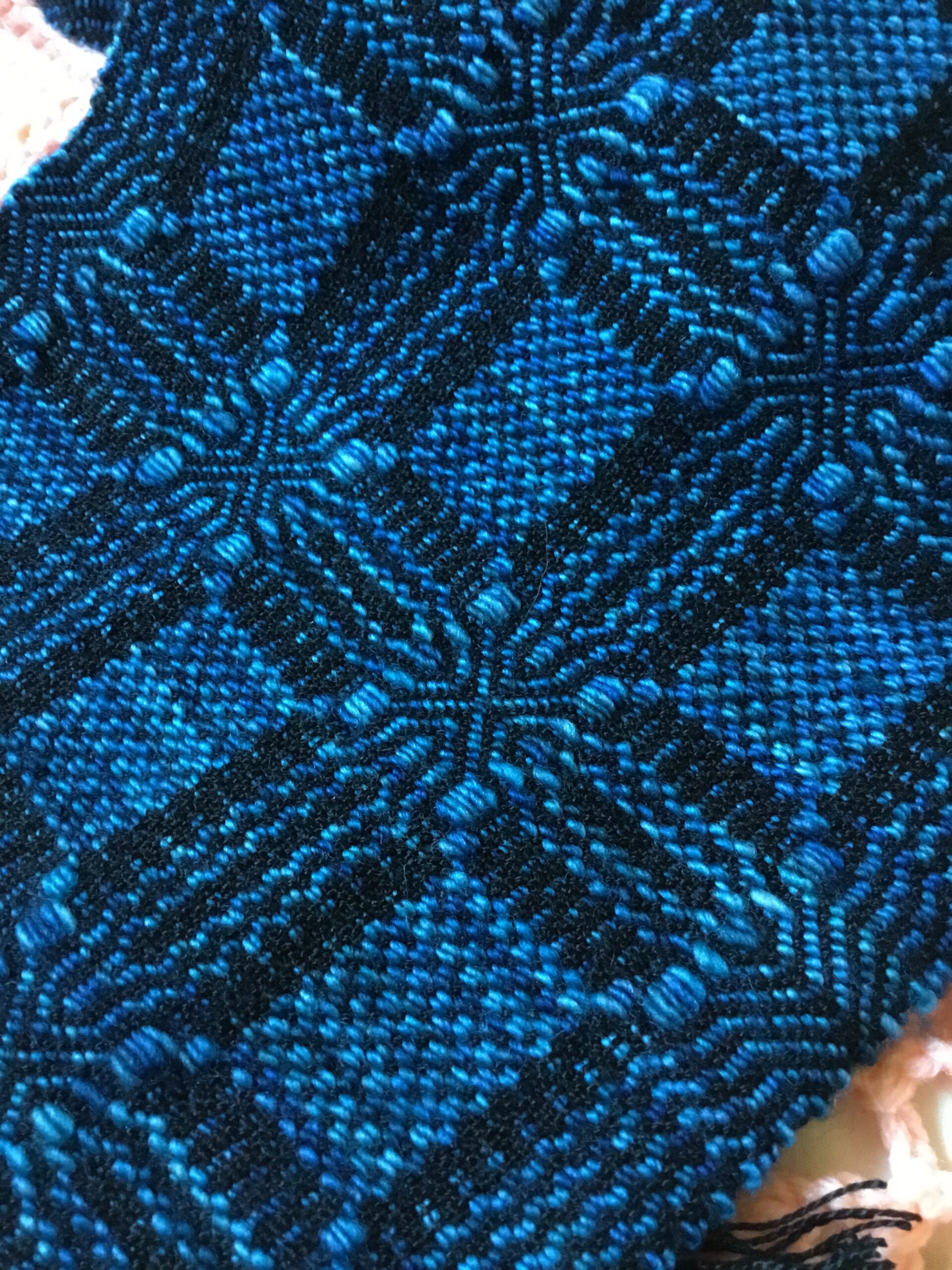 Detail of "Memphis Blues" scarf